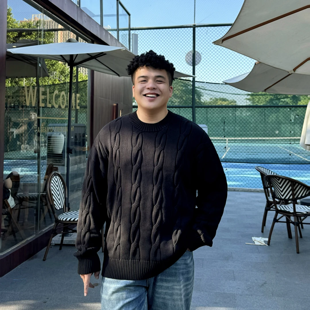 【彩色毛衣】秋冬大码男装冬季潮牌毛衫300斤可穿卫衣简潮毛衣99001