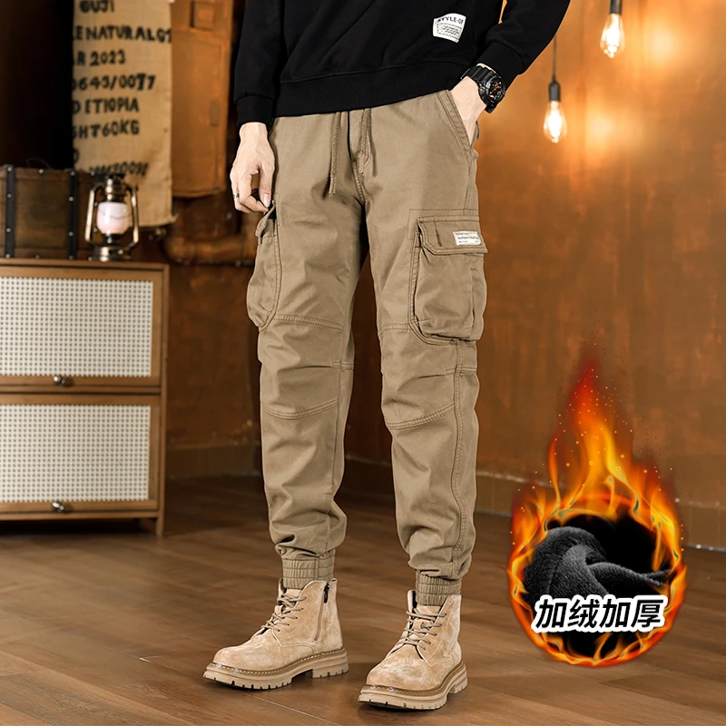 裤子工装裤宽松长裤加绒加厚秋冬大码裤子工装裤宽松长裤加绒加厚