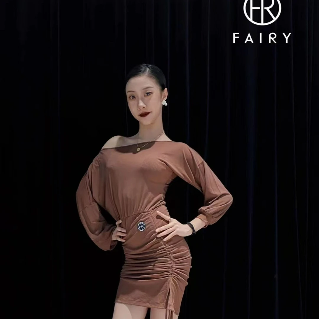 Fairy春夏舞服抽绳大衫046长袖性感拉丁舞秋冬艺考气质网红时尚