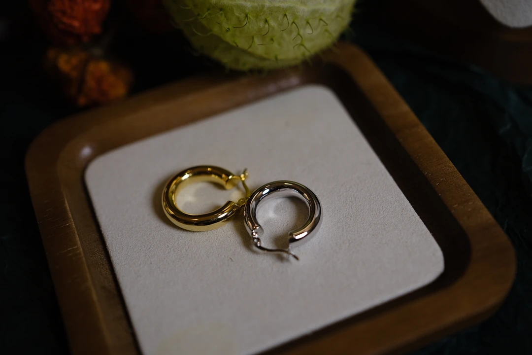 925银耳饰 C字形甜甜圈欧美法式爆款空心夸张耳环