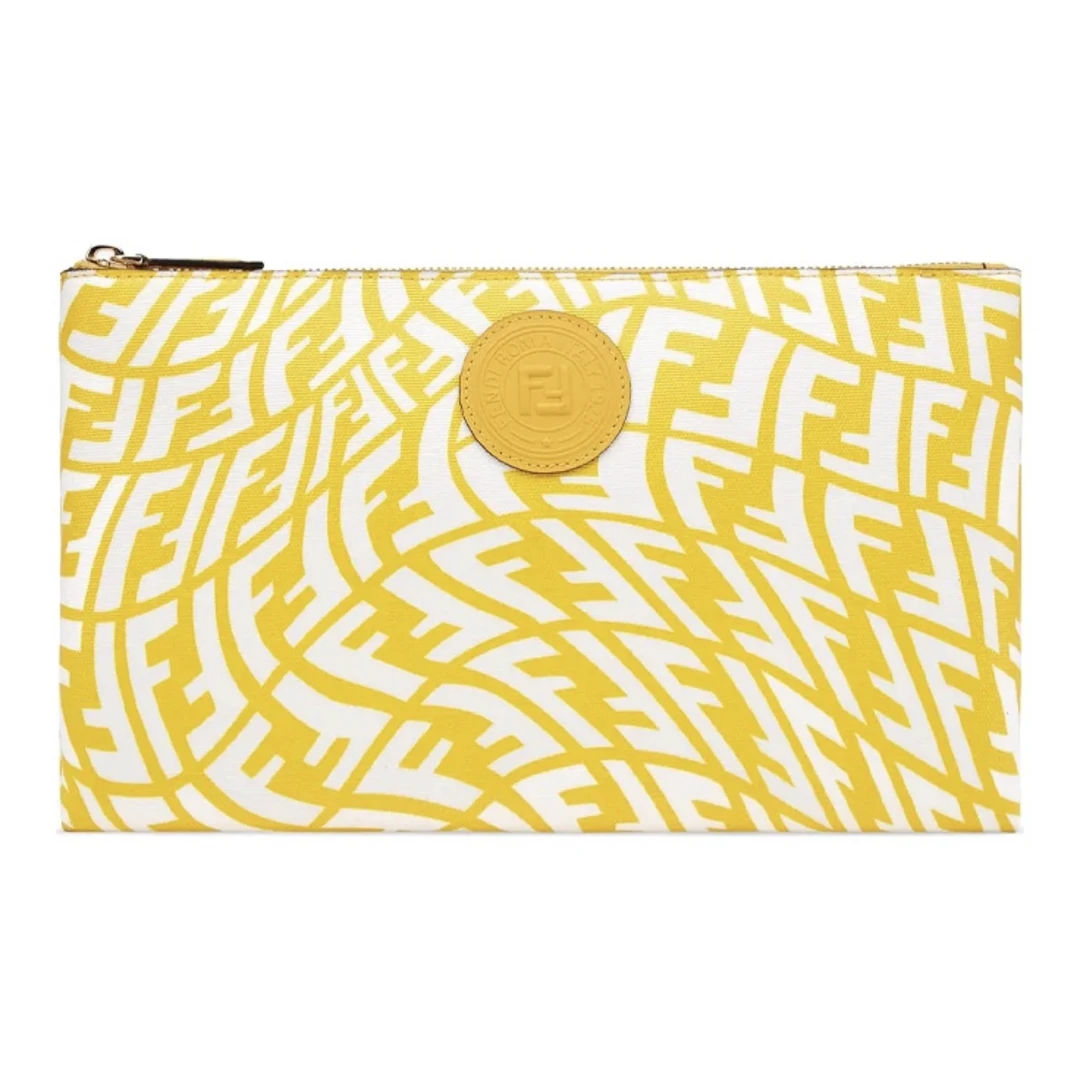 全新未使用 FENDI/芬迪 Fendi 黄色老花手拿包 mle30057