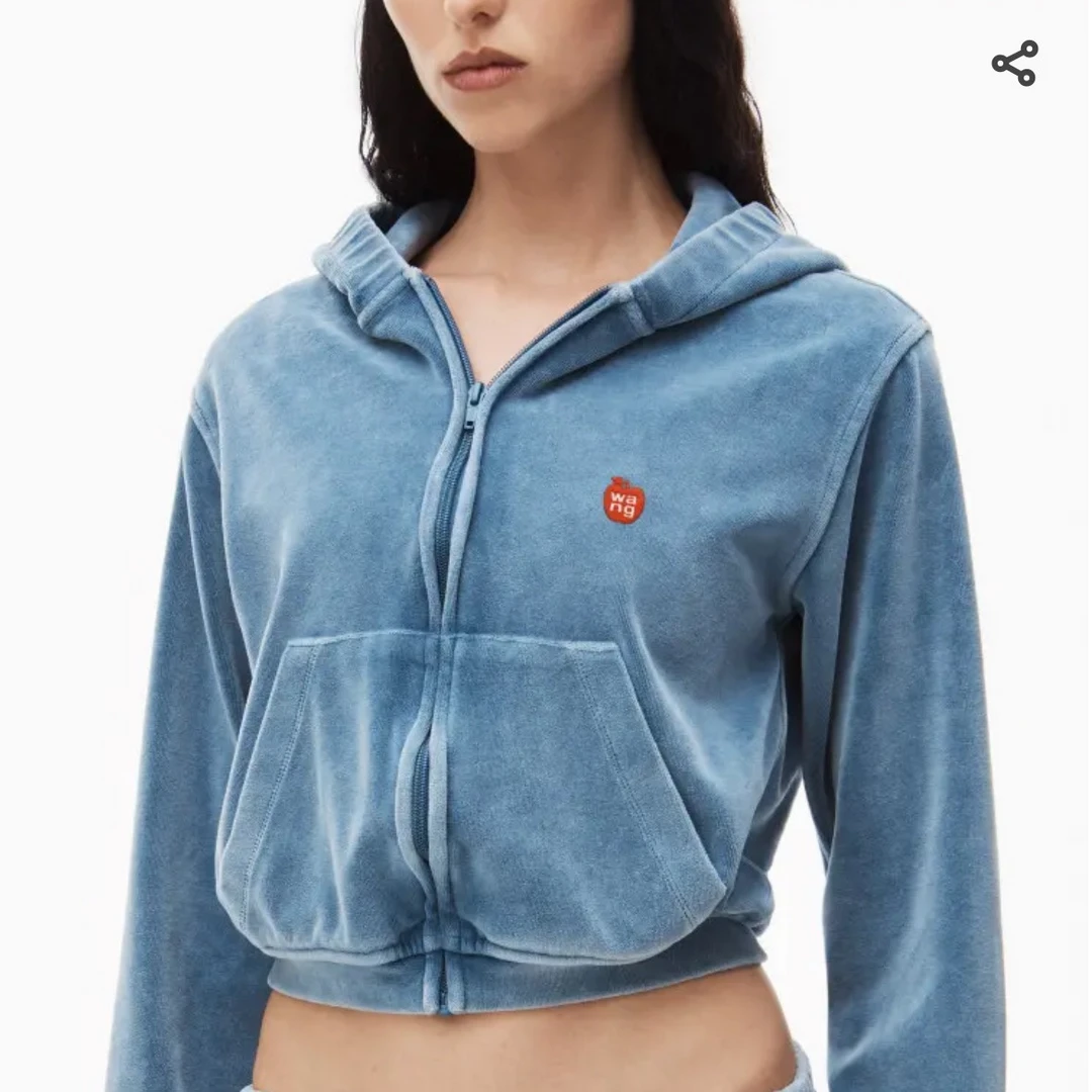 全新未使用  Alexanderwang 丝绒连帽长袖卫衣 Wsw20069
