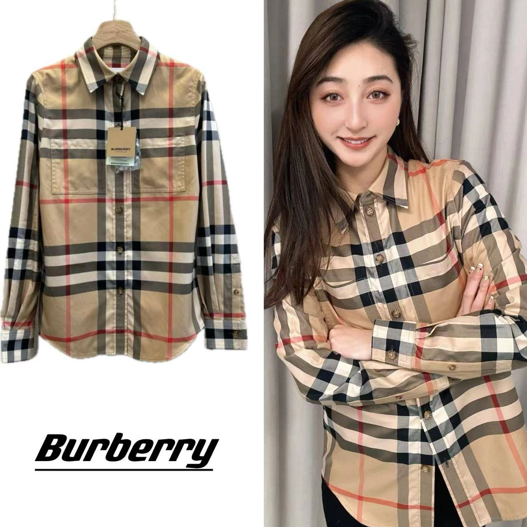 全新未使用 BURBERRY/博柏利 Burberry 女士格纹衬衣 Wsn30036