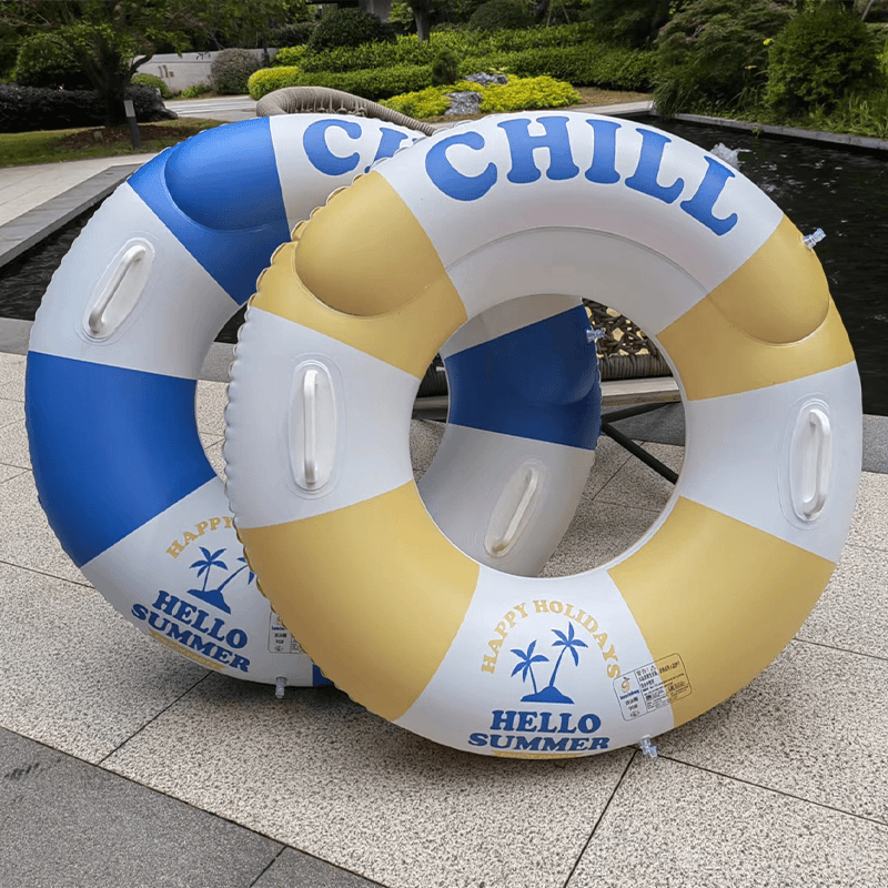 成人游泳圈安全防侧翻男女泳圈大号充气腋下圈带把手救生圈浮圈