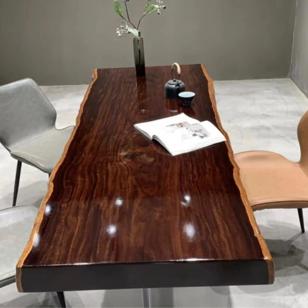 特惠618 茶桌书桌黑檀（风车木）实木大板 自然边 185*66*8.2