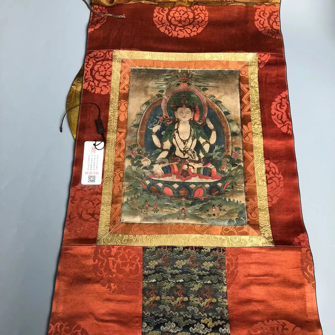 【华夏文物商店】[闻德评级]清代不空绢索老唐卡