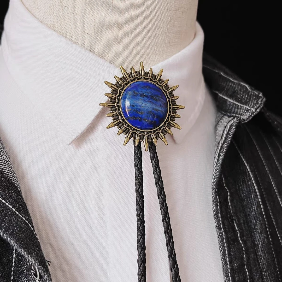 西部牛仔波洛领带复古波洛领带可调节太阳星际领绳日常款项链