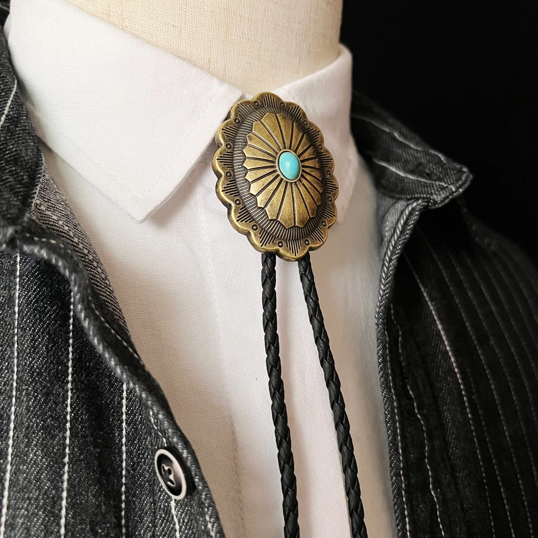 复古西部牛仔波洛领带花纹领绳欧美款男士潮流波洛领带Bolo tie