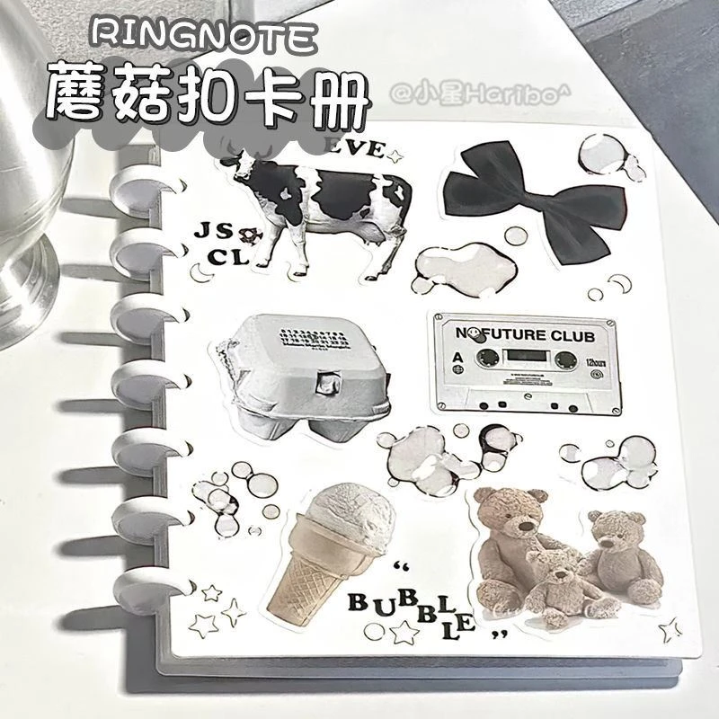蘑菇扣卡册四宫格小卡收纳册简约ins风3寸拍立得照片追星专辑相册