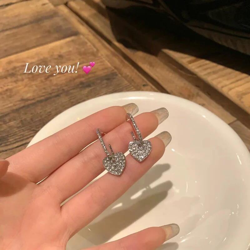 铜合金耳饰 AL1600 甜美爱心耳环新款潮小众高级蝴蝶结气质轻奢