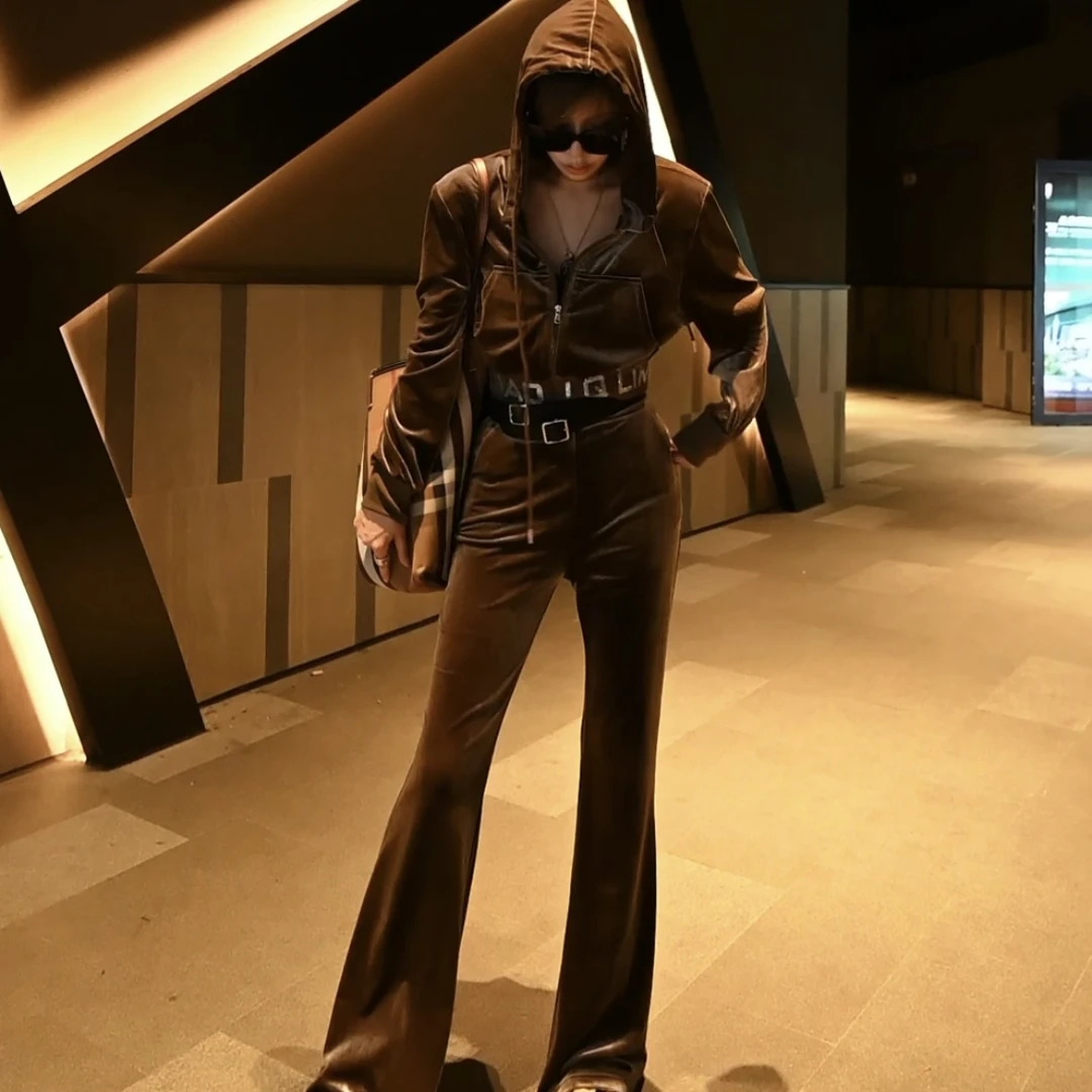 【娜姐推荐】秋冬新款连帽丝绒短外套 Z5001