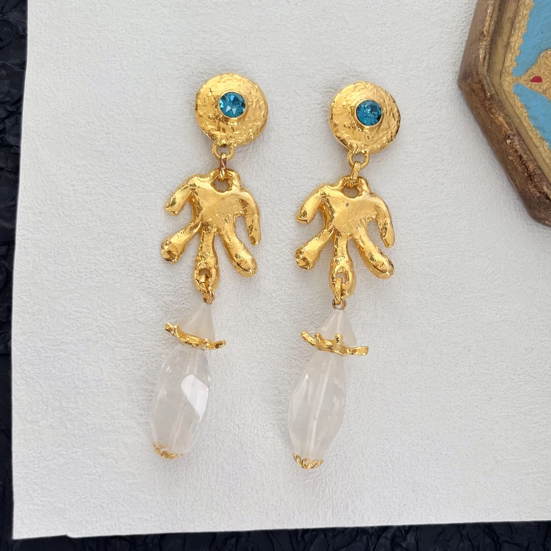 合金仿水晶耳饰 法产Chose大扫肩耳夹