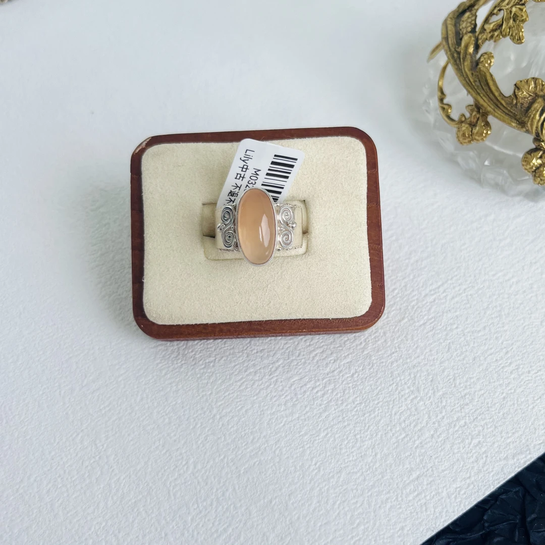 合金玻璃戒指 sajen 橘色戒指