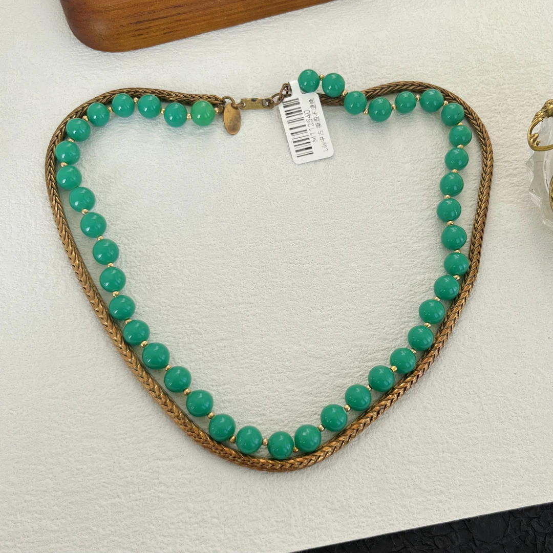 合金玻璃项链 MH绿色琉璃项链