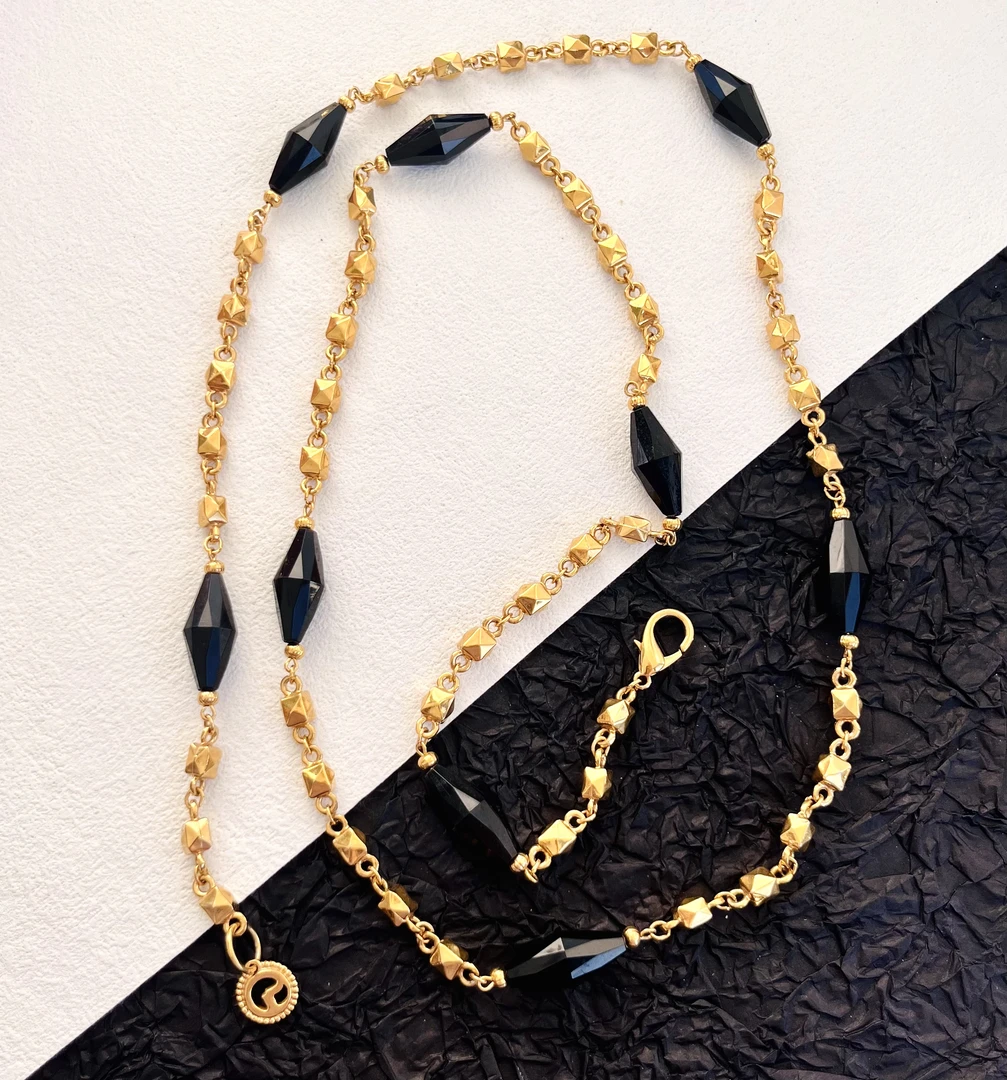 合金树脂项链 「Lily中古」st 黑金项链