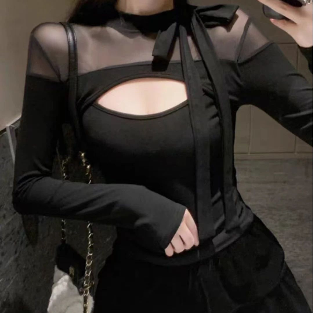 可可家纯欲风镂空网纱打底1839