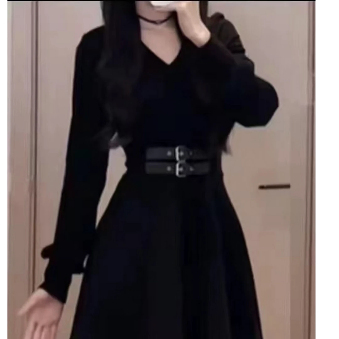 可可家丽丝显瘦气质洋气赫本风小黑裙1138-1137