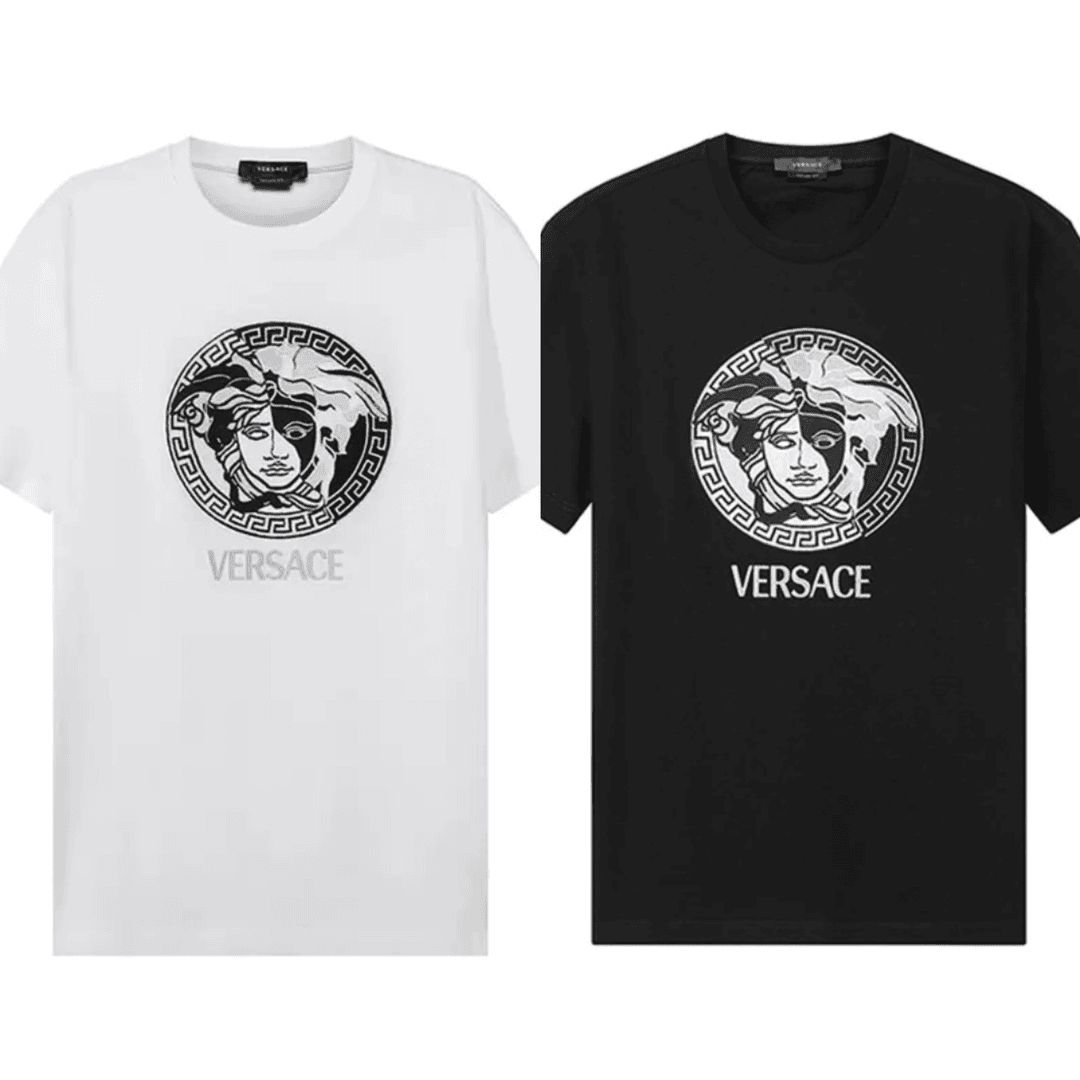 全新未使用 Versace/范思哲 奢华刺绣美杜莎男士短袖公价8900