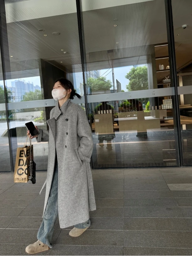 【波林】喵家小个子立领腰带款显高大衣小个子大衣