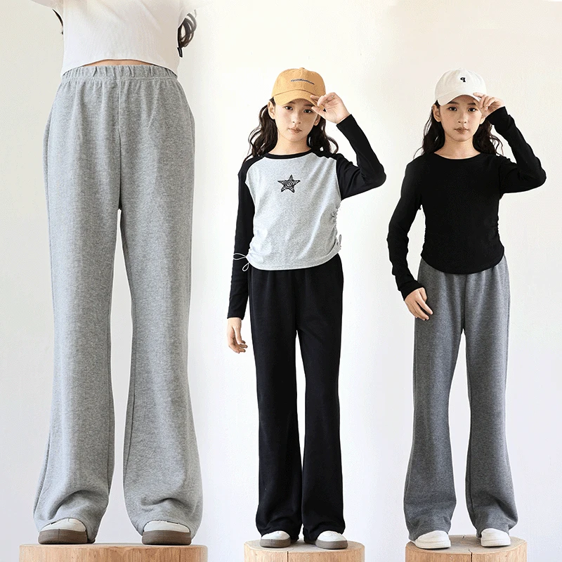 女童裤子春秋款2025新款中大童韩版百搭直筒休闲裤女孩洋气运动裤