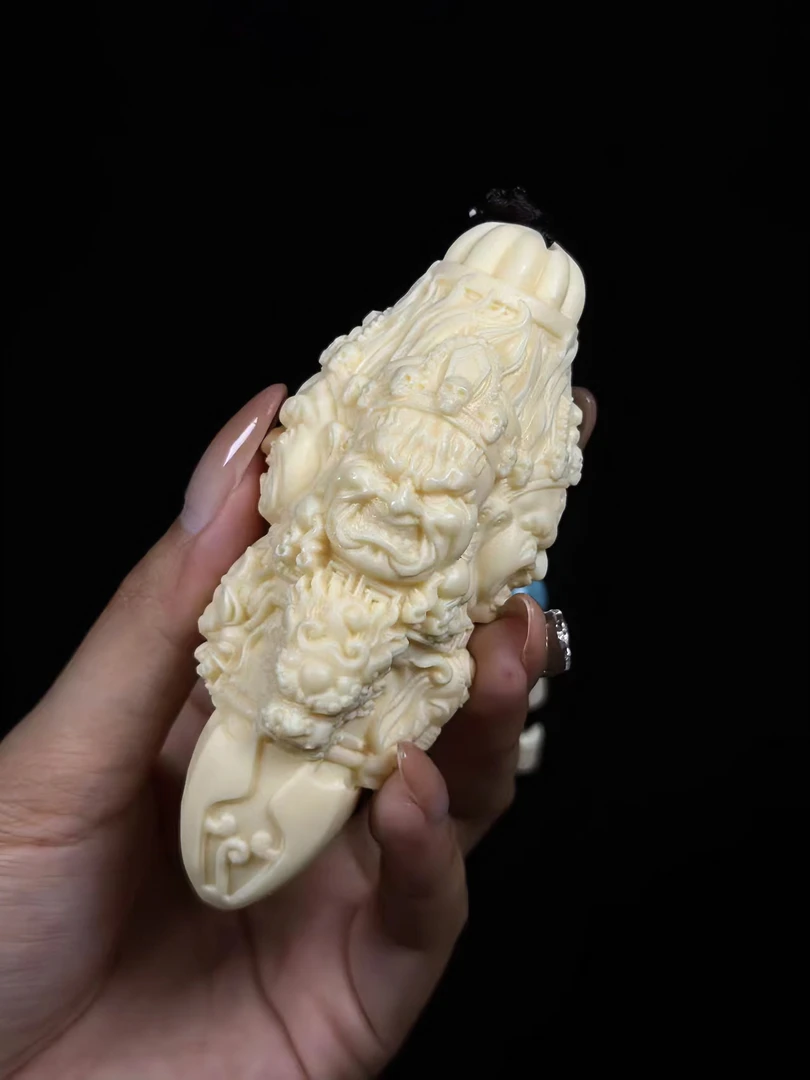 大黑天降棒棒手把件创意菩提象牙果刻喜欢精修