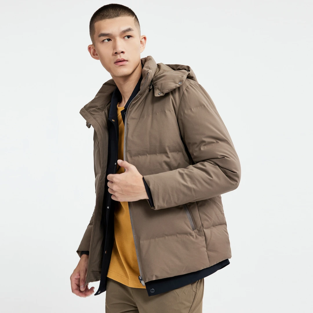 【聚热锁温】七匹狼官方正品可拆帽防水厚款保暖羽绒服1H1C70108777