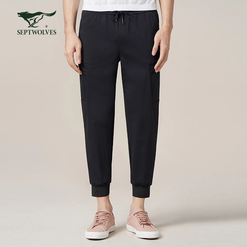 七匹狼官方正品男士春夏季户外运动休闲针织透气舒适百搭长裤5225