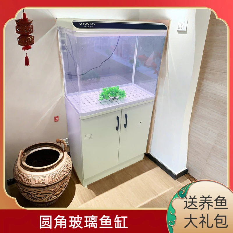 高清热弯缸体加水美观实用抽水过滤内置静音水泵使用透明缸体