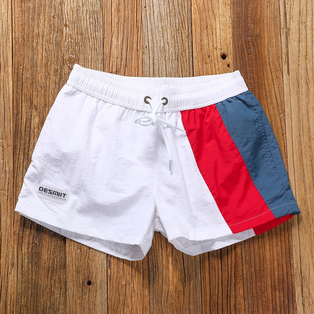 男生沙滩裤潮牌拼色宽松三分短裤海边度假夏季休闲运动宽松大裤衩