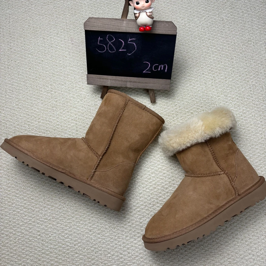 【5825薄底】桑坡源头工厂羊皮毛一体高筒保暖时尚防滑女冬季雪地靴