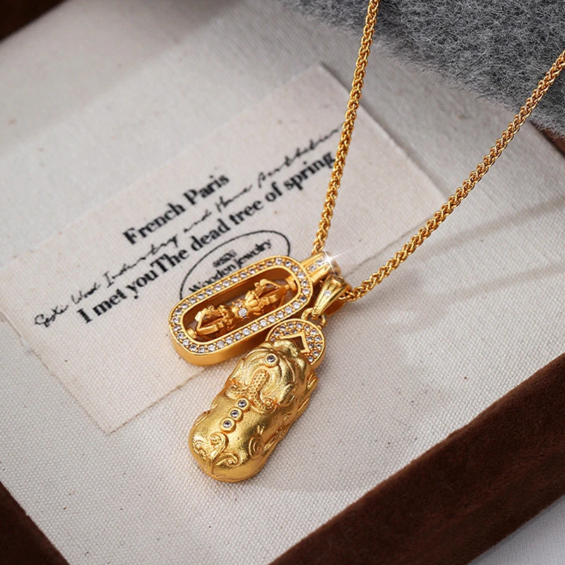 坠链均925银 金刚杵貔貅项链女小红书韦雪同款轻奢高级气质时尚