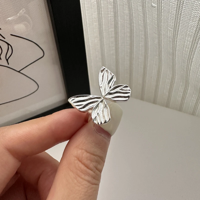925银戒指 蝴蝶戒指日韩风博主同款甜酷少女轻奢简约个性