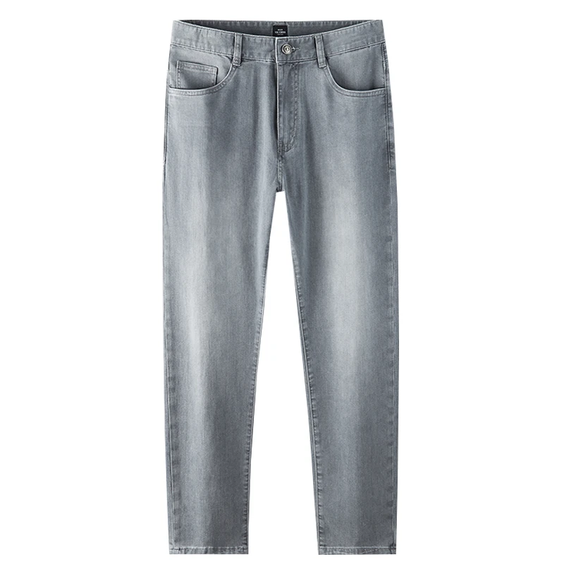 冠欧奥斯休闲裤男士轻奢牛仔裤夏季薄款进口丹宁高档直筒男长裤