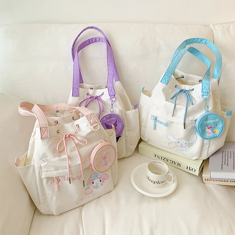 三丽鸥授权正版授权抽绳单肩包可爱卡通萌趣百搭大容量单肩背包