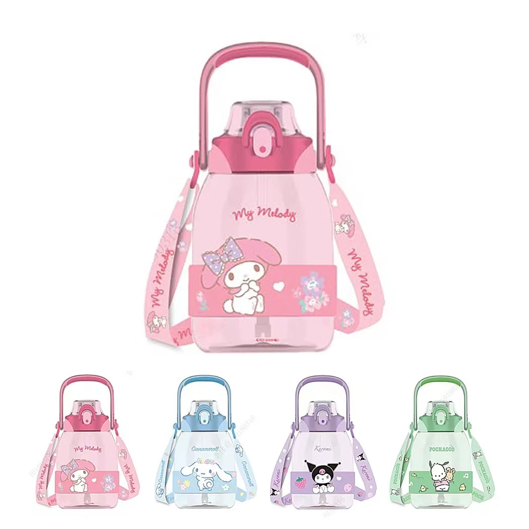 3丽鸥可可太空塑料水杯库洛米玉桂狗斜跨立体公仔吸管杯子可爱萌