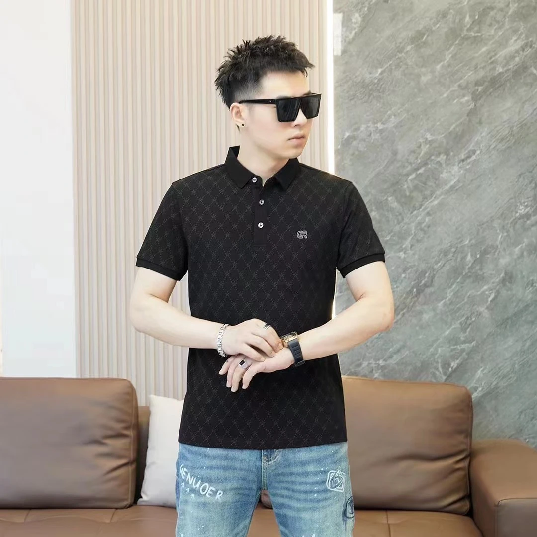 戈诺尔男装2024夏季新款时尚潮流高品质暗格轻商务POLO衫