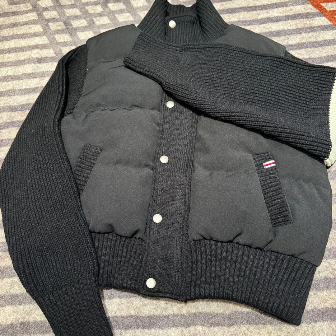 顶奢系列高货必入针织拼接羽绒服鸭绒服