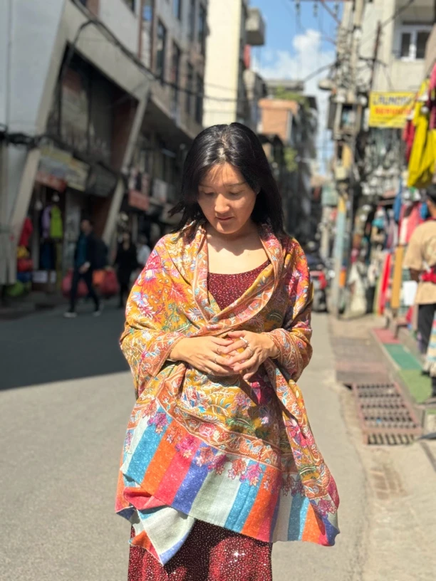 克什米尔羊绒kk平替机绣围巾大版 理性购物 不 退 不 换