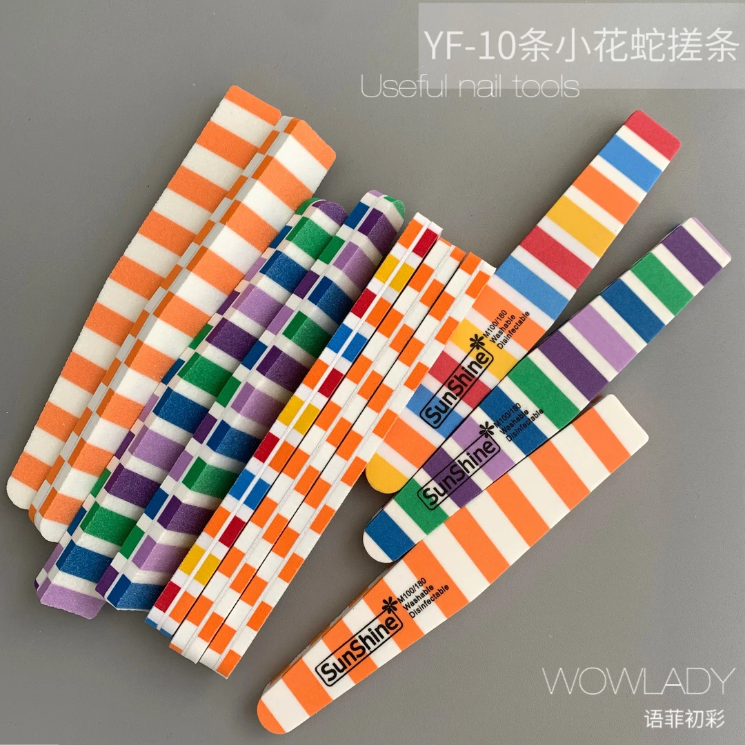【10个组】语菲老师优选 （随机颜色）小花蛇菱形海绵搓 美甲工具