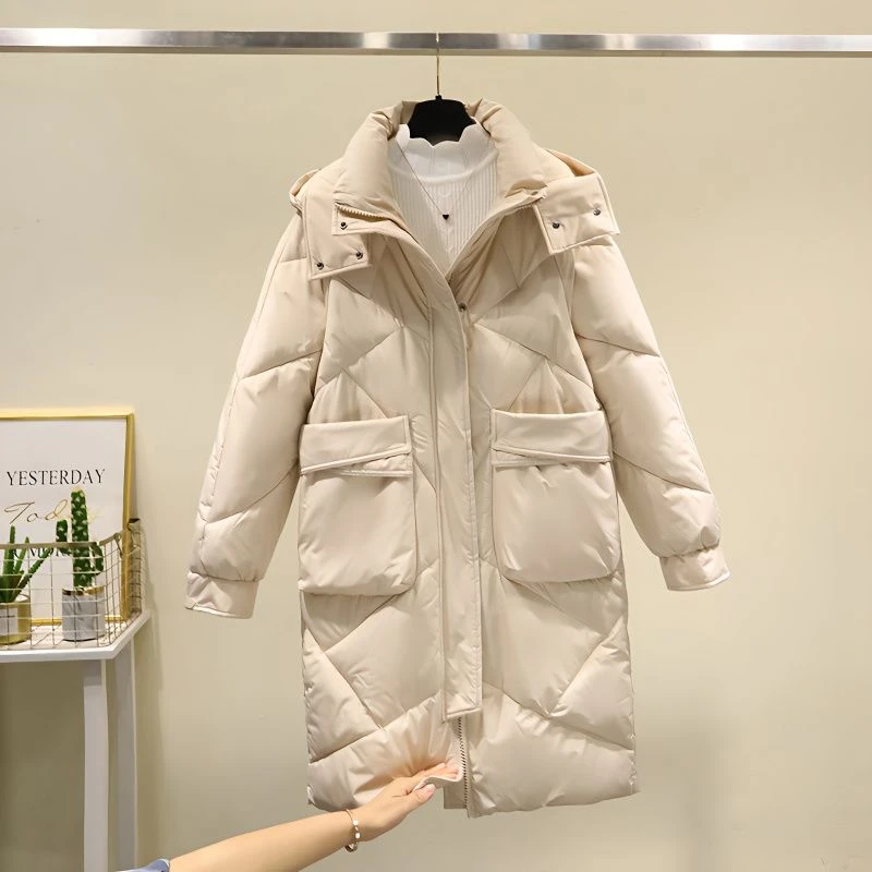 oversize面包服羽绒棉衣羽绒服户外运动女冬季外套中长款厚