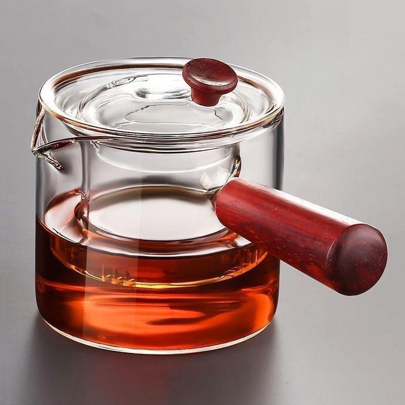煮茶壶侧把玻璃茶壶泡茶家用急须壶耐高温电陶炉茶具套装透明加厚