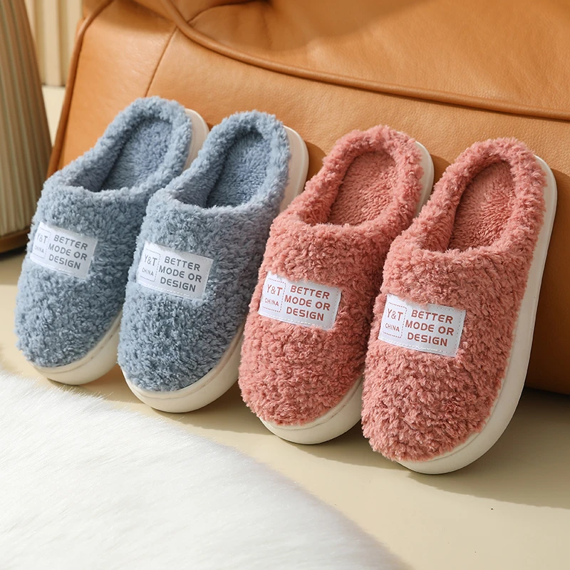 【粉丝专享】冬季棉拖鞋女情侣款保暖防滑厚软底室内居家拖鞋男士
