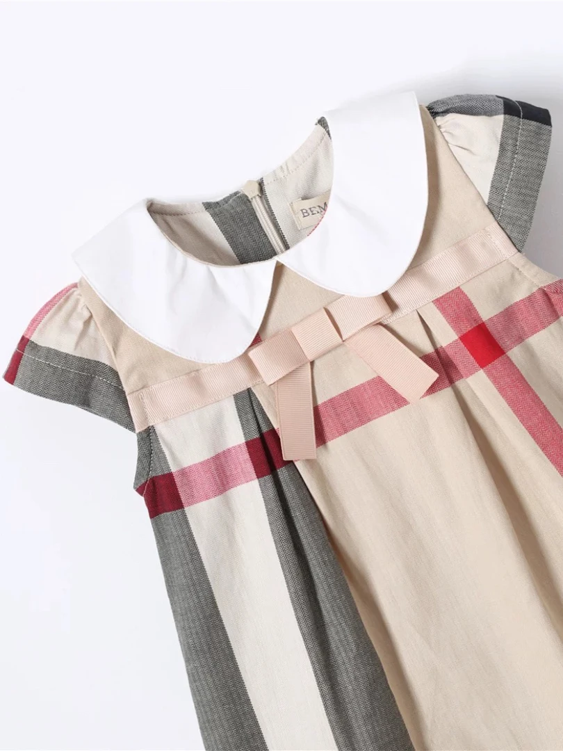 女宝宝格子裙英伦风童装