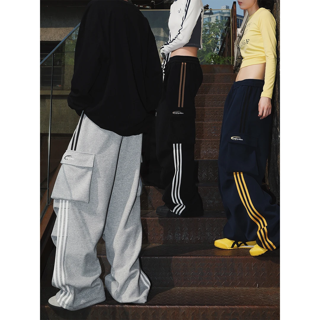田嘉瑞明星同款MANYSTON 美式三条杠运动休闲长裤 XLFC-K64758