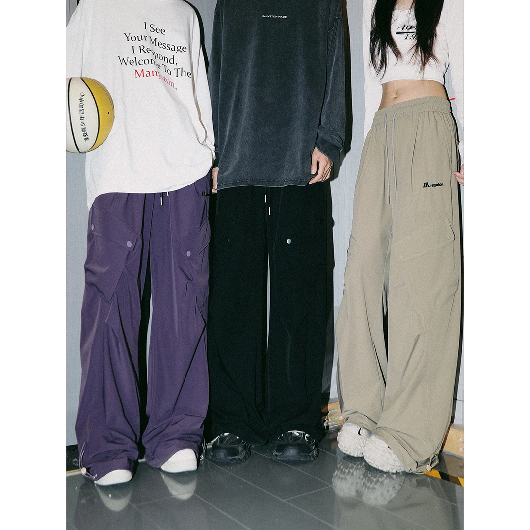 MANYSTON美式高街大口袋潮牌直筒宽松阔腿裤子男XLFC-K64728