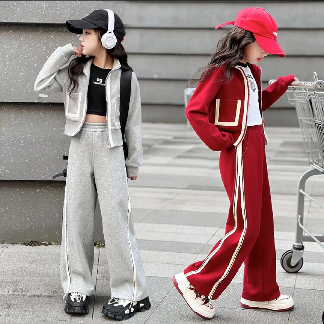 【青春校园】女童春秋运动套装2024新款中大儿童洋气秋装炸街两件套