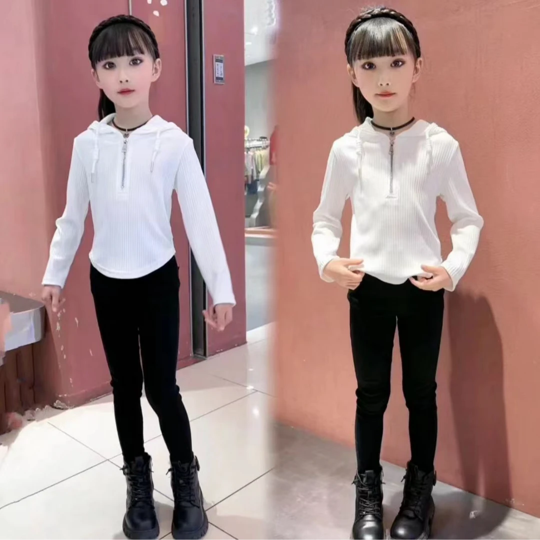 连帽修身显瘦女童卫衣