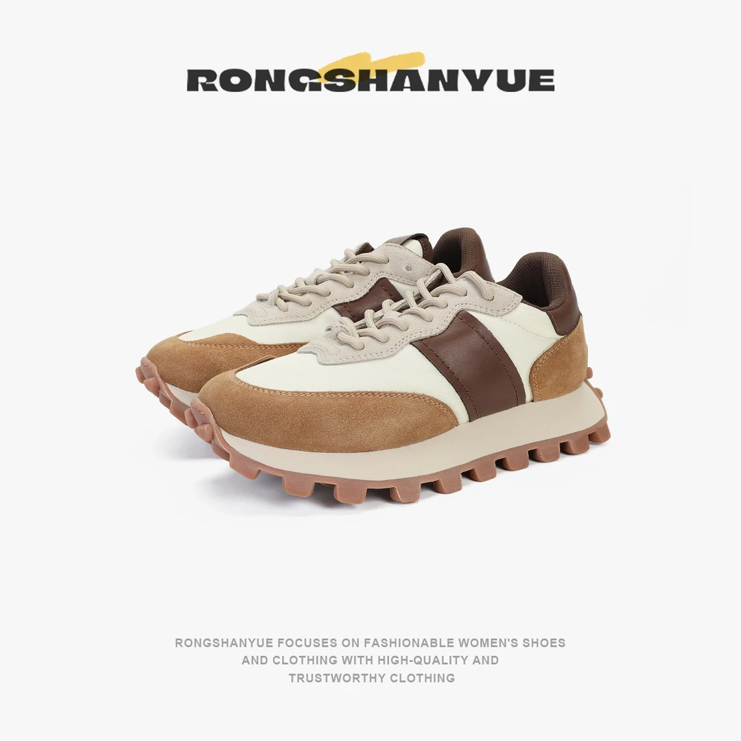 佩佩推荐东莞好物真皮舒适休闲厚底阿甘鞋韩版复古运动老爹鞋B627