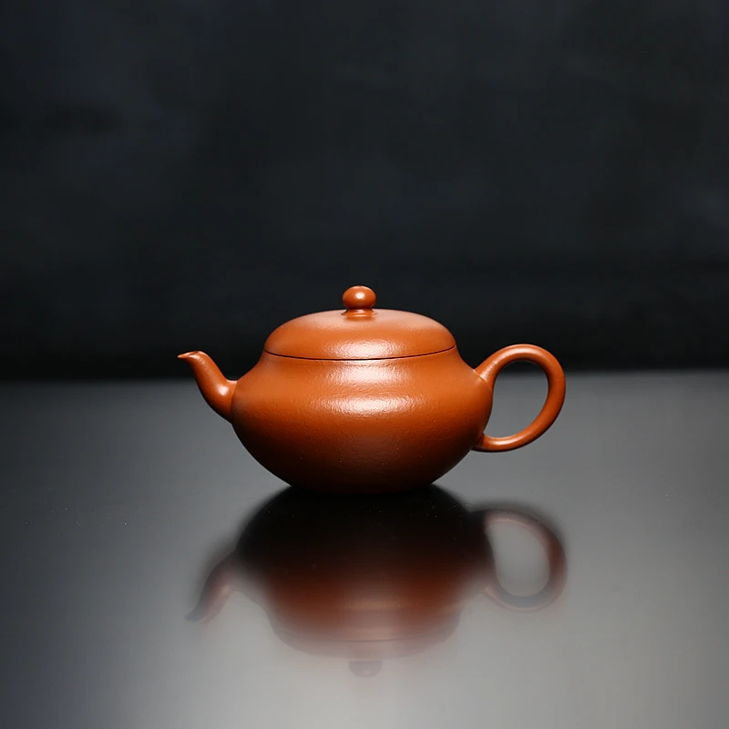 140CC元气橘赵庄朱泥缘聚壶大口盖内推孔出水爽杀茶利器岩茶绝配