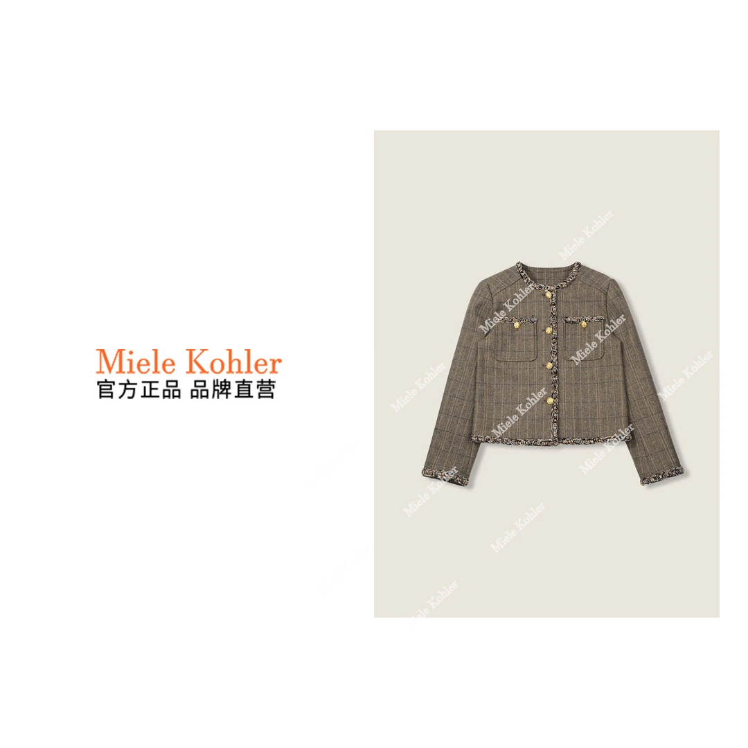 MieleKohler撞色优雅高端时尚羊毛外套MKOMB59017【澳门小源同款】